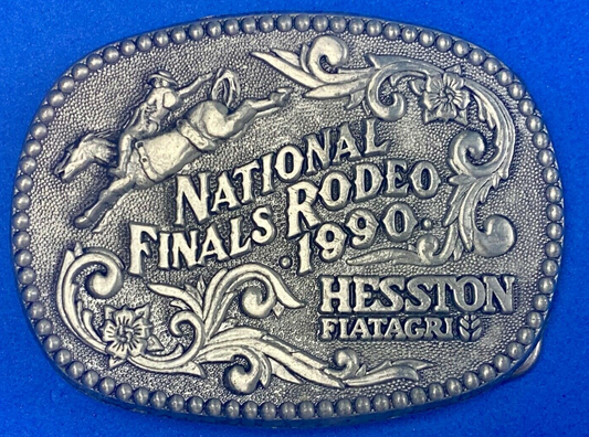 1990 NFR National Finals Rodeo Cowboy Youth size Belt Buckle Award Design Medals