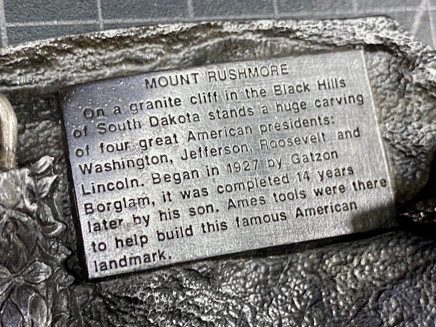 Ames Tools - Mount Rushmore Commemorative Pewter Belt Buckle By Siskiyou,