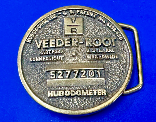 VEEDER-ROOT WHEEL END HUBODOMETERS Belt Buckle By Paul Rollins Associates