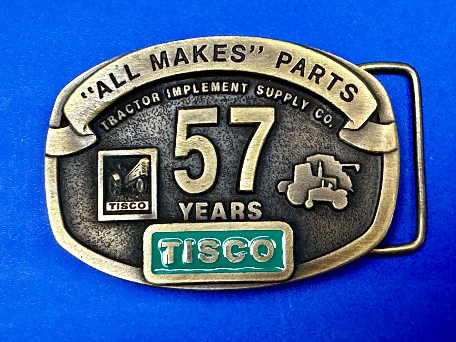57 Years TISCO Tractor Implement Supply company NOS Belt Buckle by Speccast