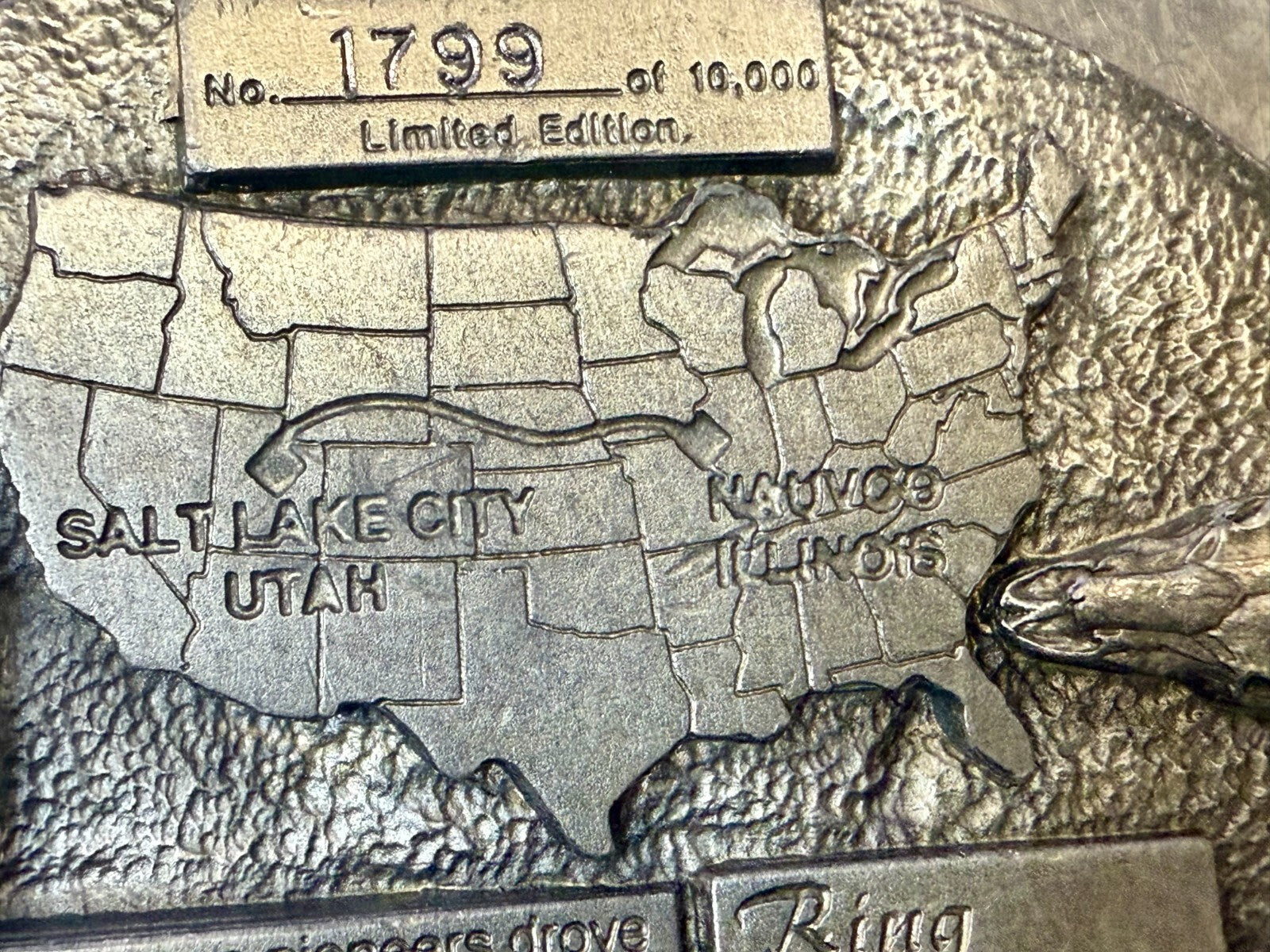Utah State The Spirit of Pioneering 150 years Vintage Ring Masters Belt Buckle