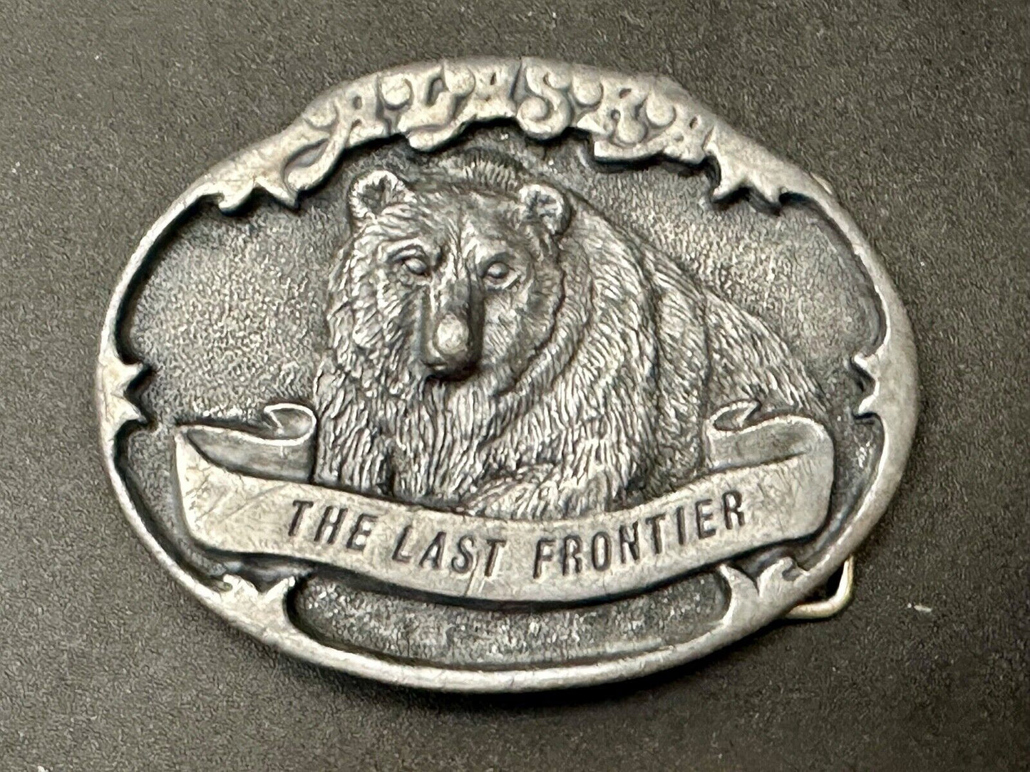 Alaska Grizzly Bear - The Last Frontier Belt Buckle by Alaska Frontier Arts