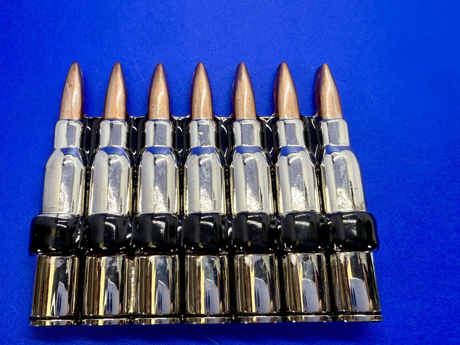 Ammo Bullets Clip MOS Figural Seven Shots Gun Collectors Heavy Large Belt Buckle