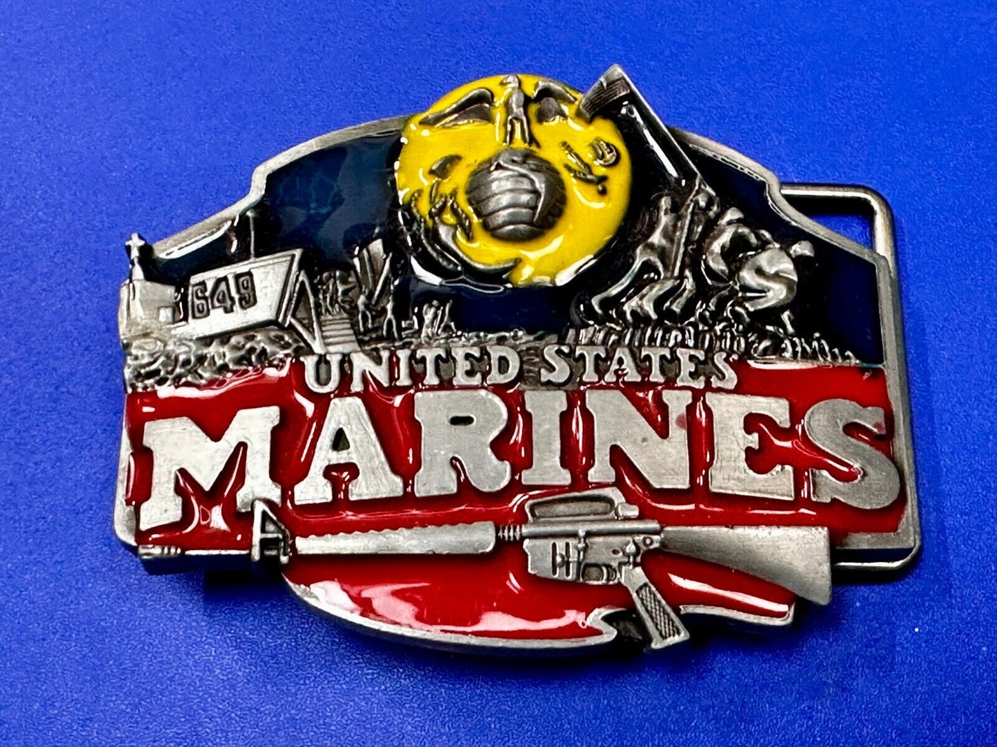 United States Marines Raised Colorful Patriotic Usa American Belt Buckle