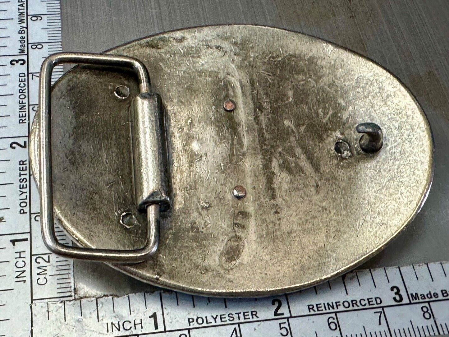 The Longhorn cow steer - cowboys cowgirls western oval silver tone belt buckle