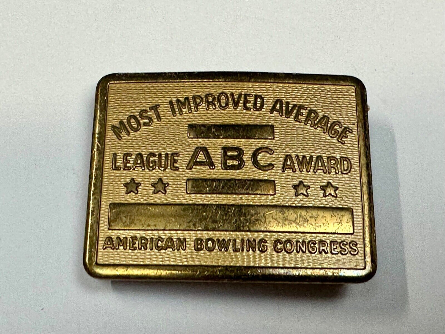 ABC Bowling League Award - NOT engraved most improved trophy belt buckle