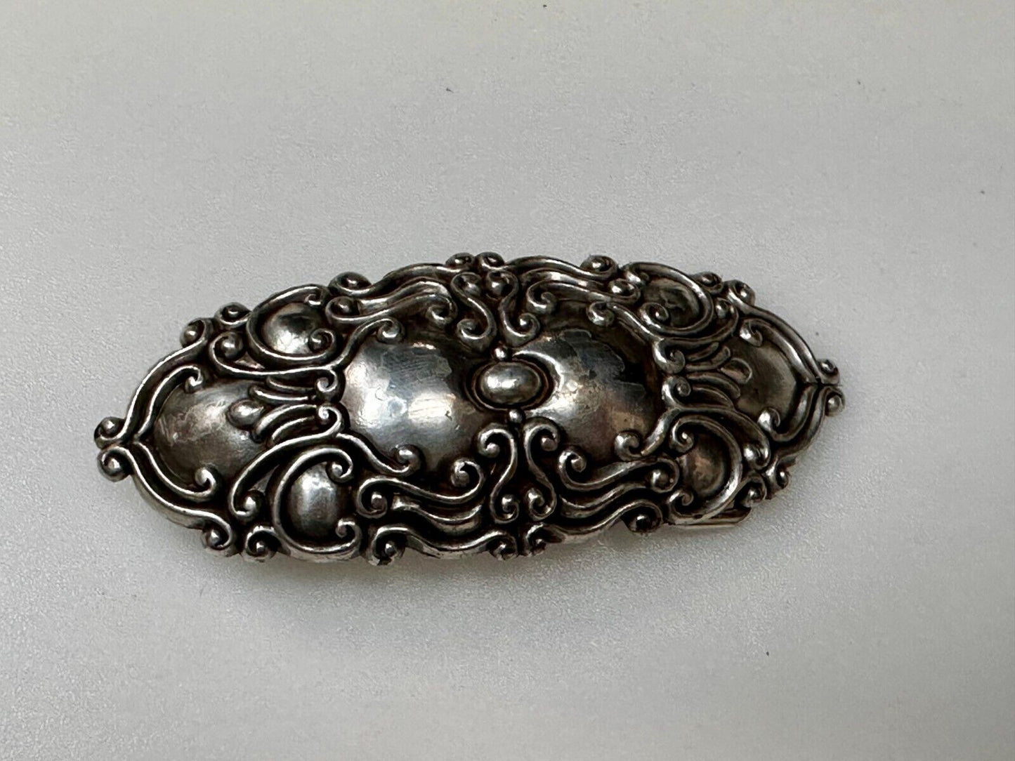 Victorian Art Style Floral Theme Vintage 1997 Silver Tone Belt Buckle