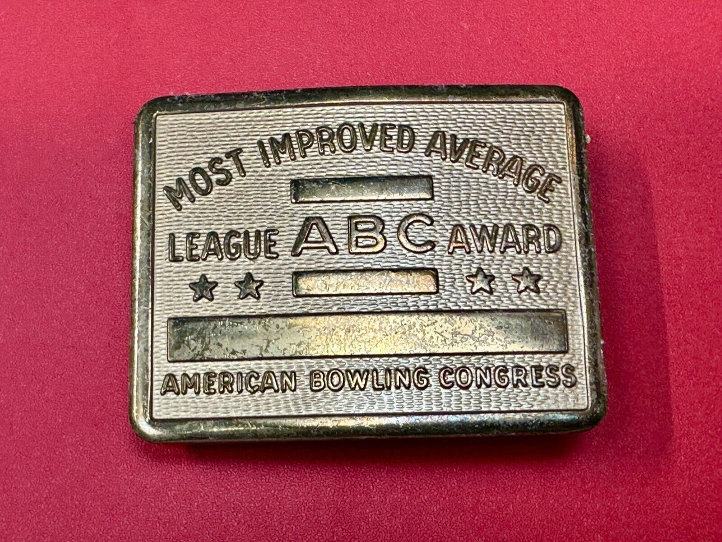 ABC Bowling League Award - NOT engraved most improved trophy belt buckle