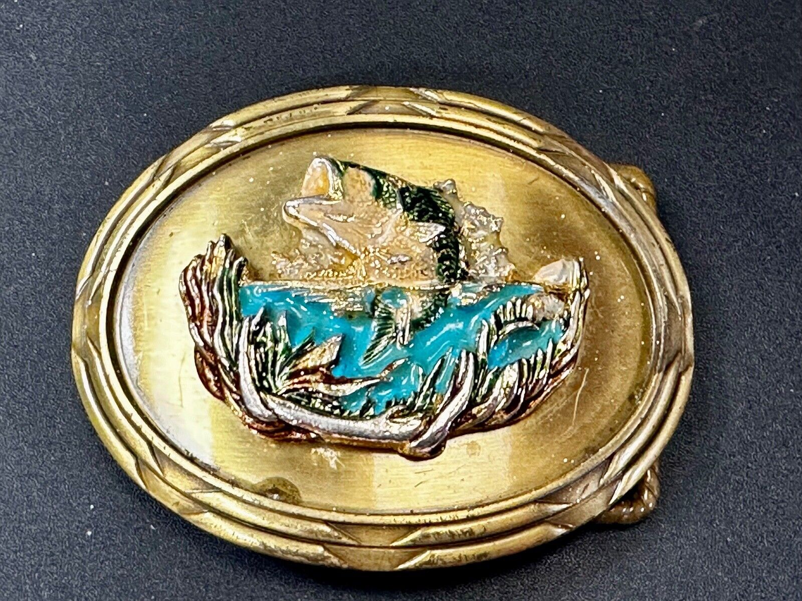 Trout Fish Sport Fishing Fisherman 1978 Colorful Belt Buckle by Rain Tree