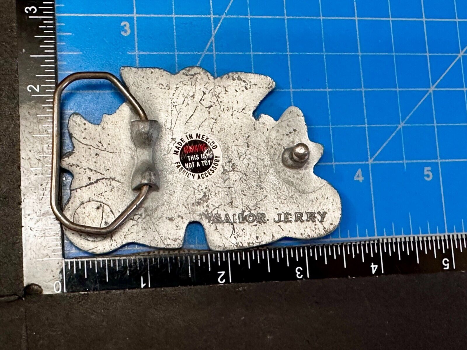 True Love Forever Three Hearts Ribbon Vintage Sailor Jerry Belt Buckle