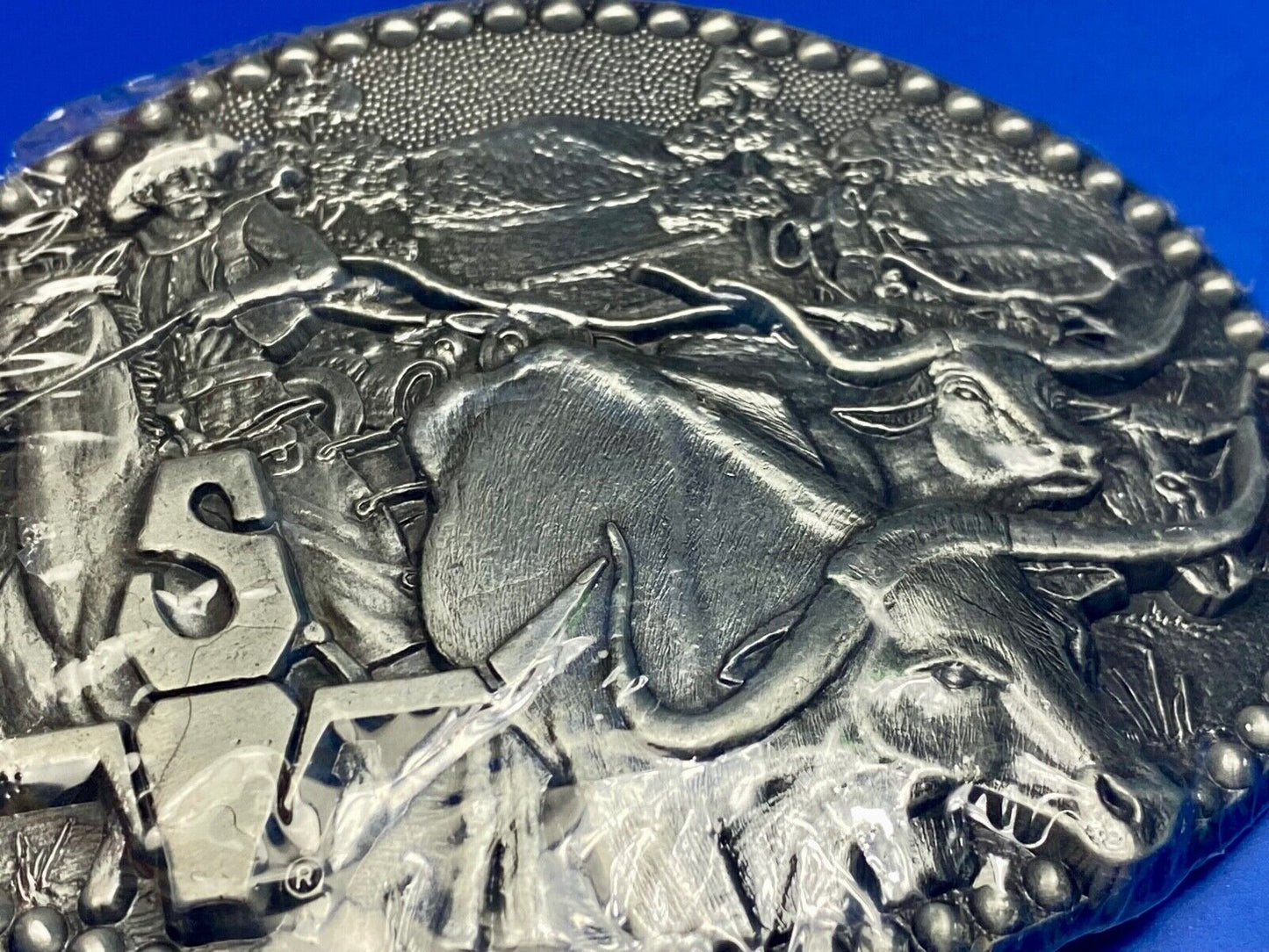 ADM Zee Series Cowboy Longhorn Steer Roping NOS Belt Buckle Award Design Medals 