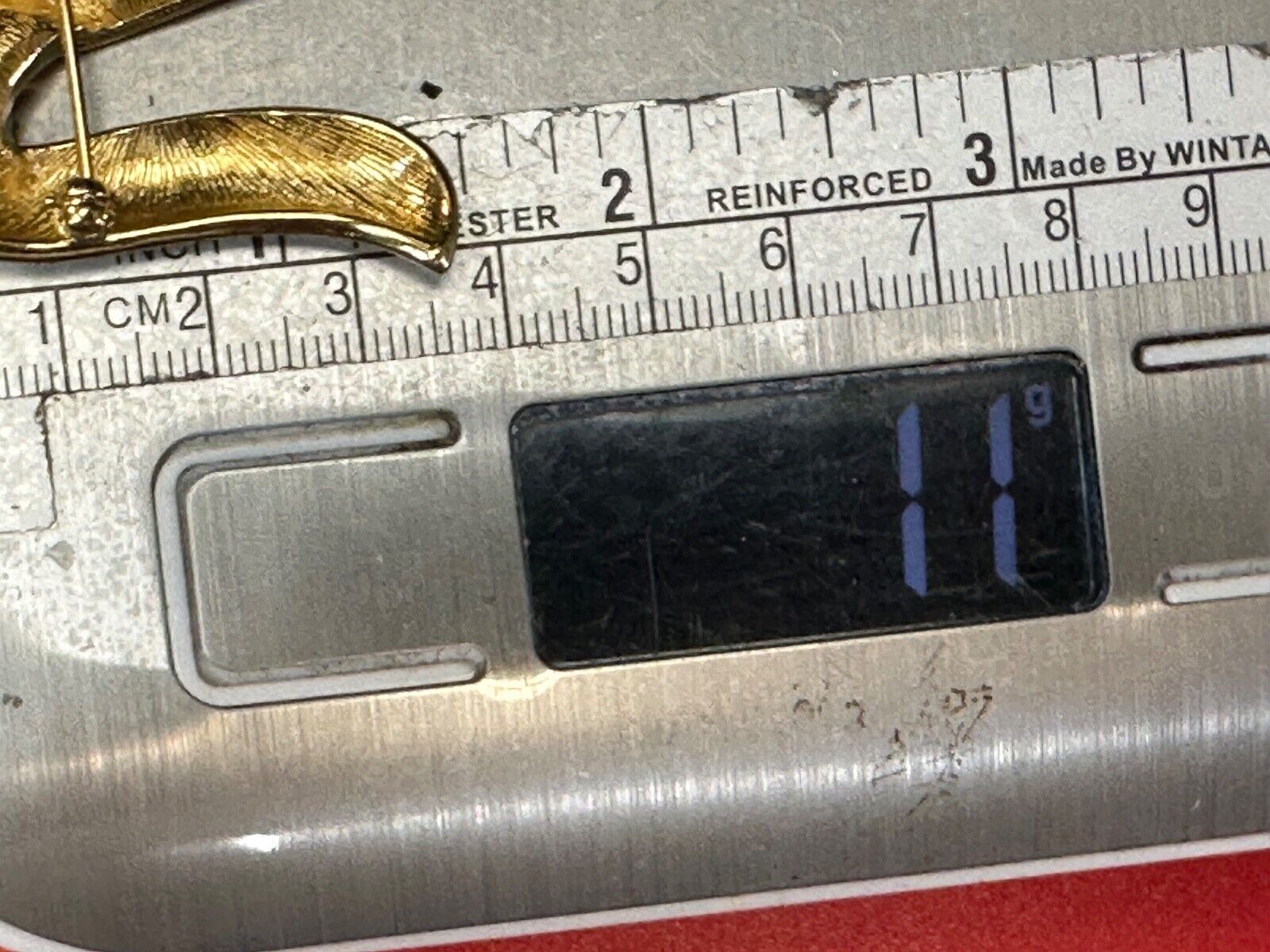 Abstract vintage Monet signed gold tone brooch pin