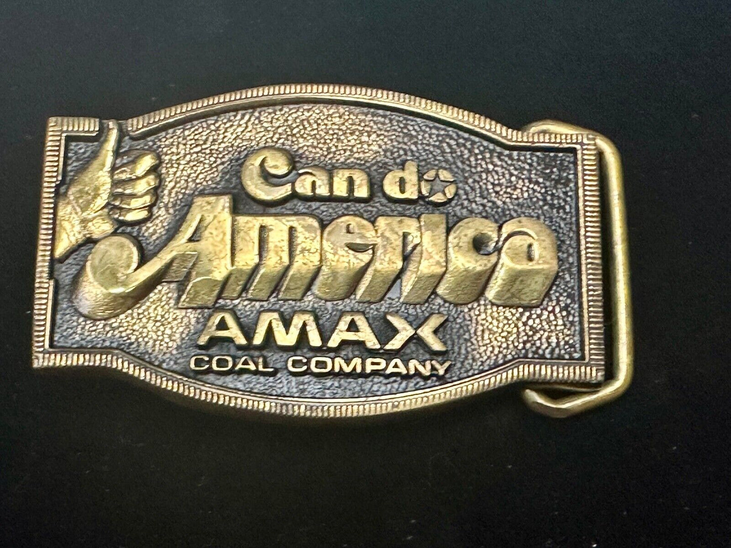 AMAX COAL COMPANY Can Do America Vintage Solid brass BTS belt buckle