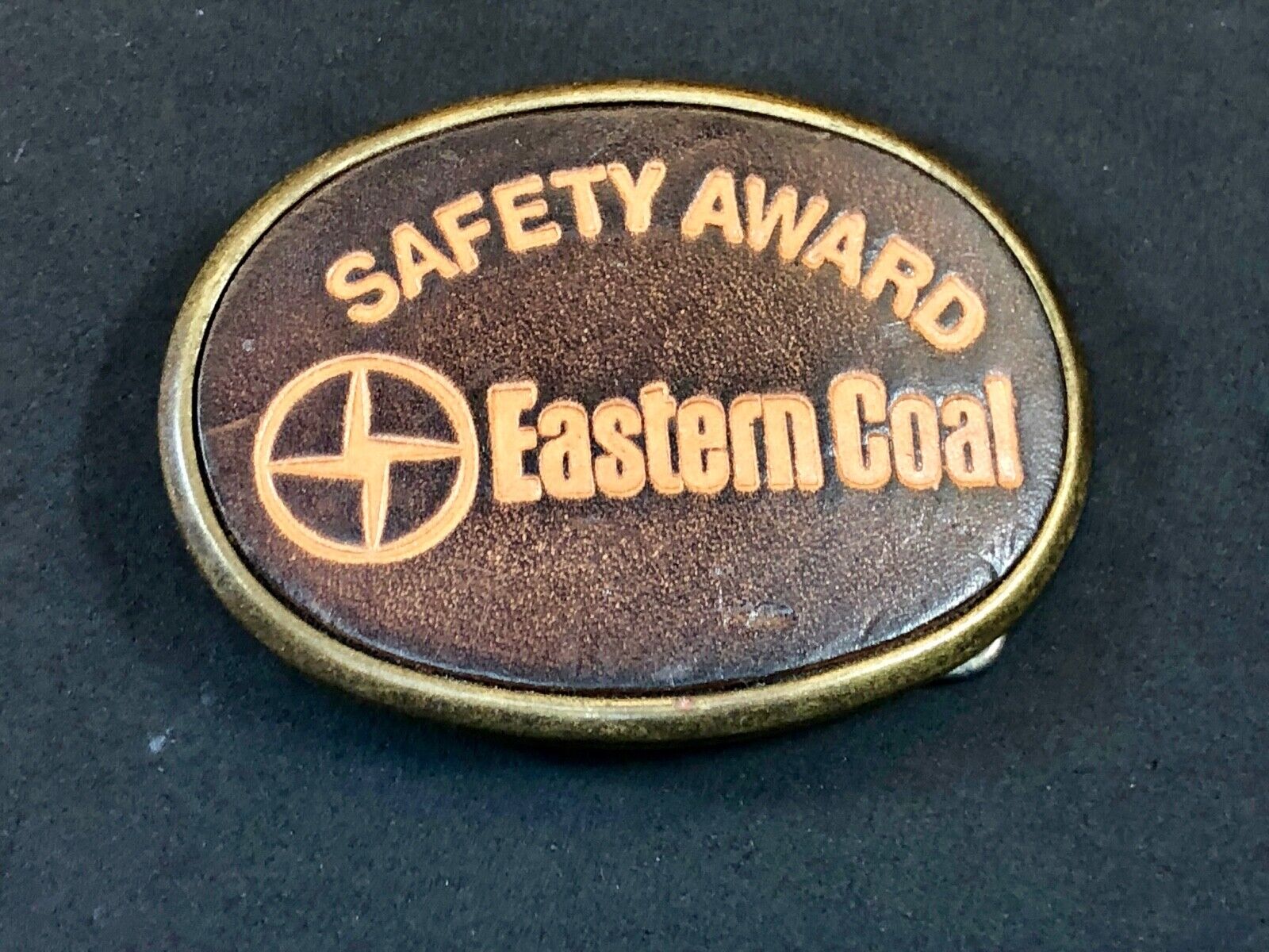 Vintage Leather El-Cid belt buckle Safety Award for Easter Coal 