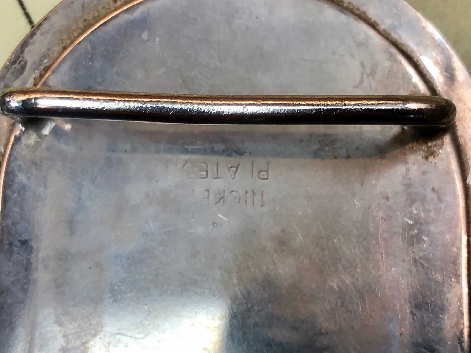 Vintage Horse saddle western belt buckle Nickel plate 