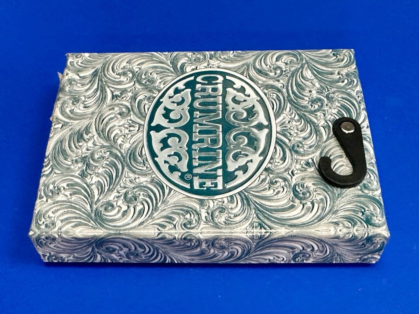 Biker Motorcycle Chopper Designed silver tone oval Crumrine Belt Buckle in box