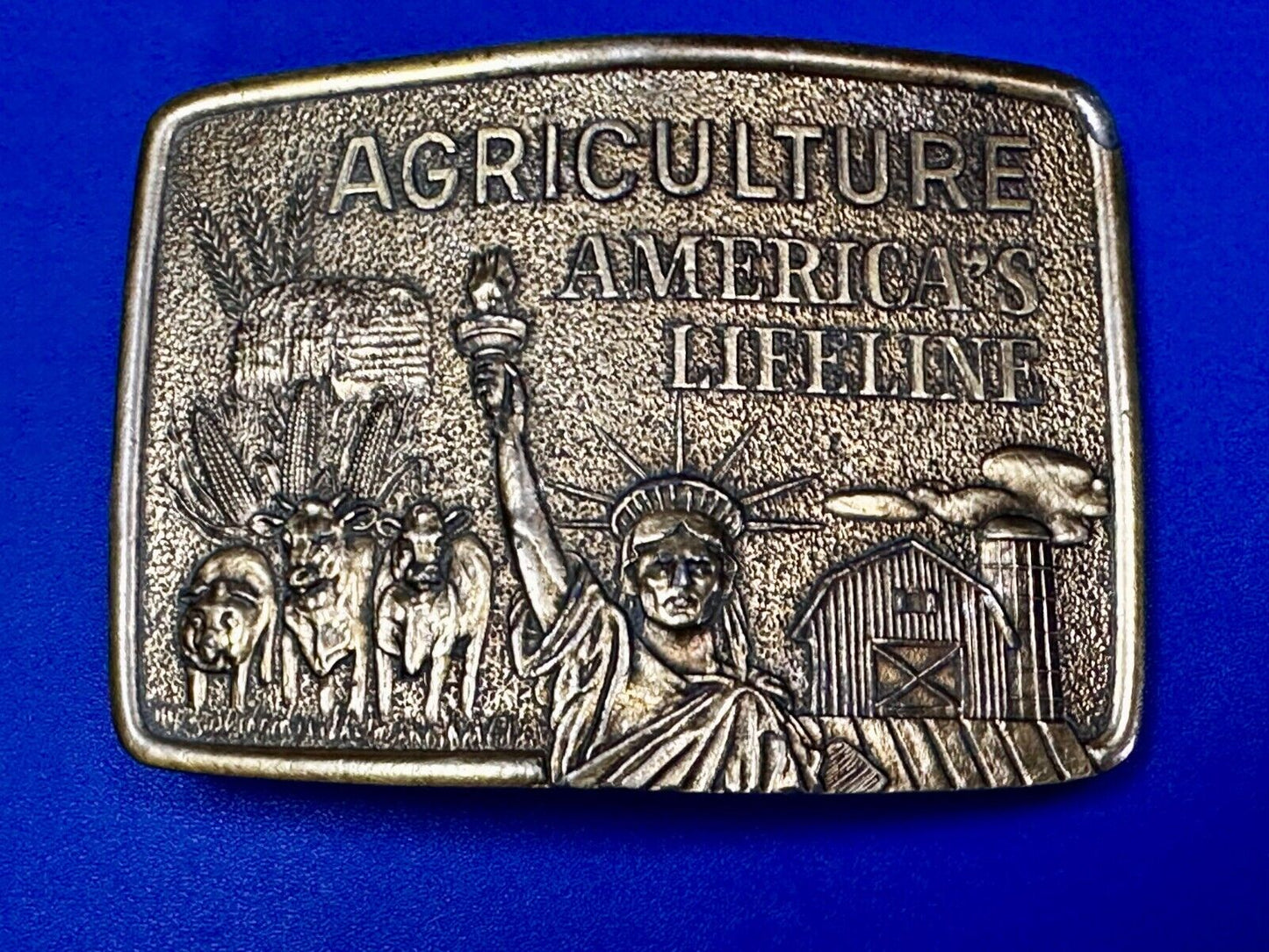Agriculture America's Lifeline Farming Farmers -Lady Liberty Limited Belt Buckle