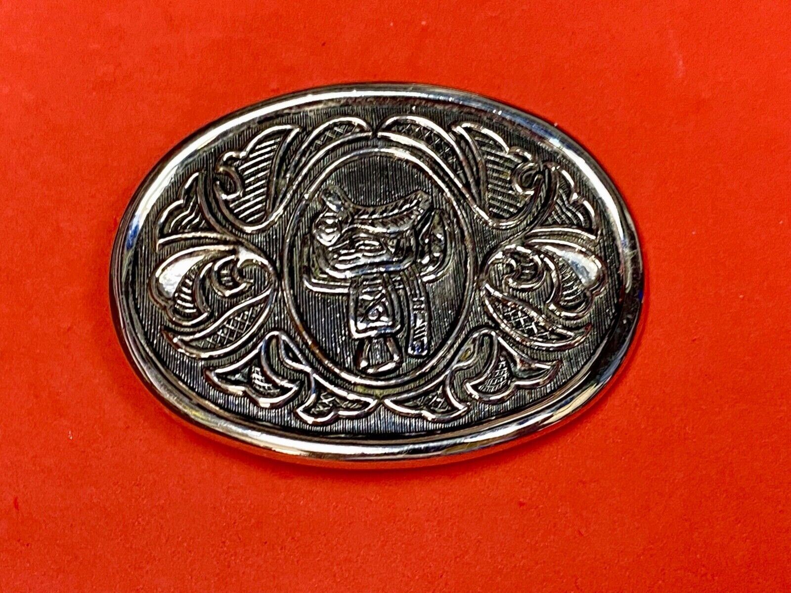 Vintage Avon Silver Tone Western Horse Saddle Cowboy Belt Buckle
