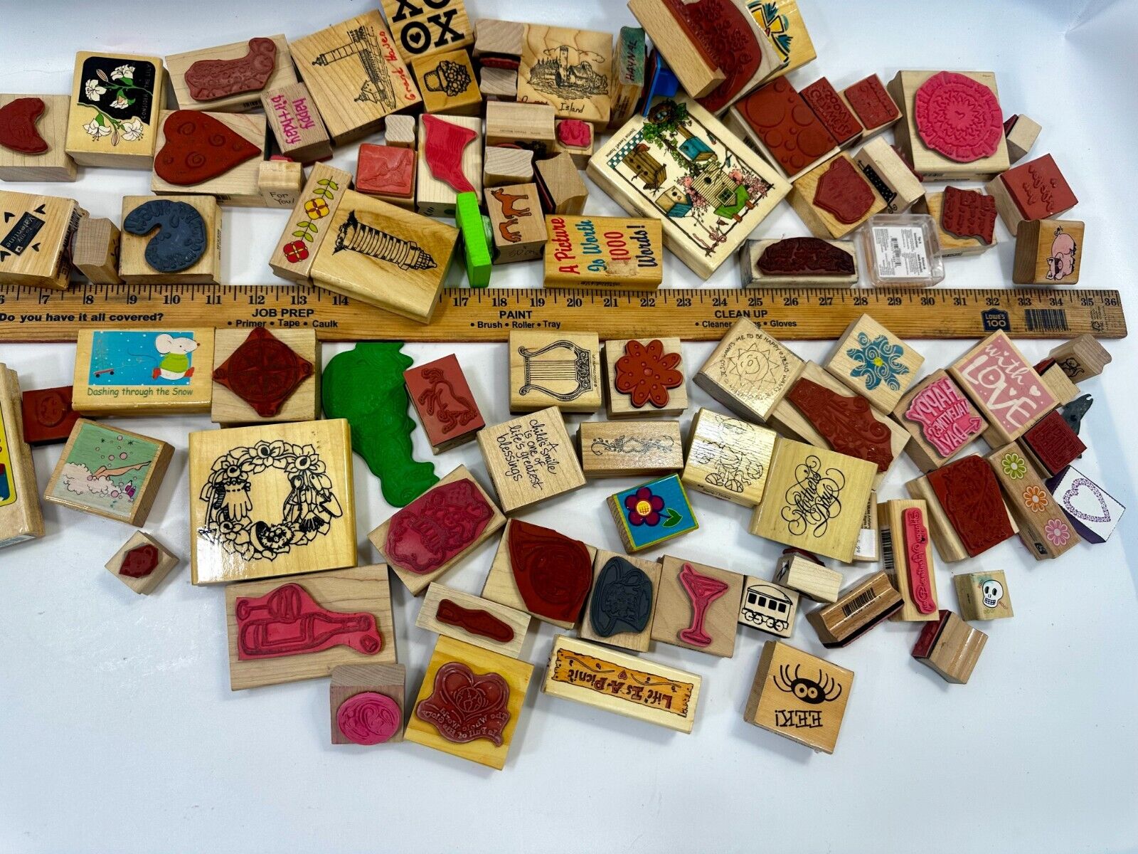 6.7 Pounds of Rubber Stamps HUGE LOT - Mostly NEW! Scrapbook Teachers SCORE!