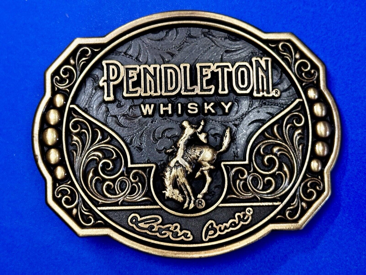 2024 Pendleton Whiskey Leter Buck Rodeo Cowboys Montana Silversmiths Belt Buckle