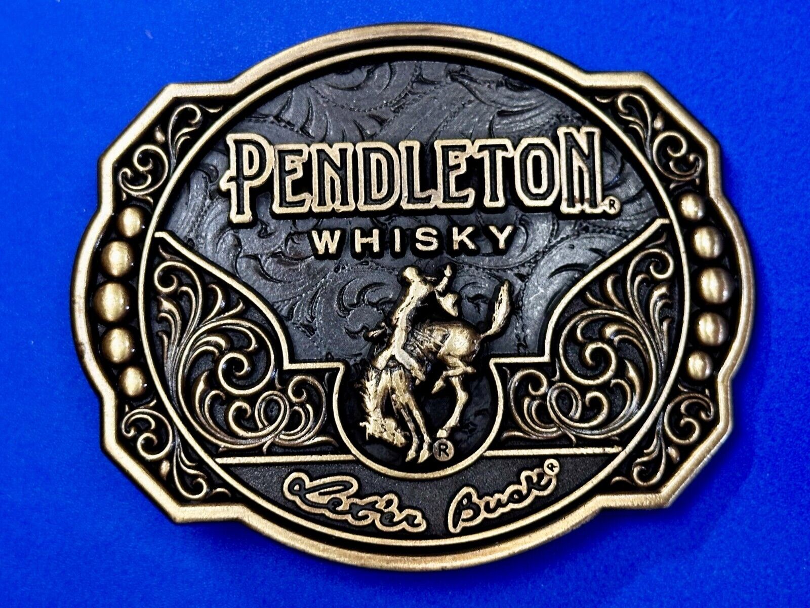 2024 Pendleton Whiskey Leter Buck Rodeo Cowboys Montana Silversmiths Belt Buckle