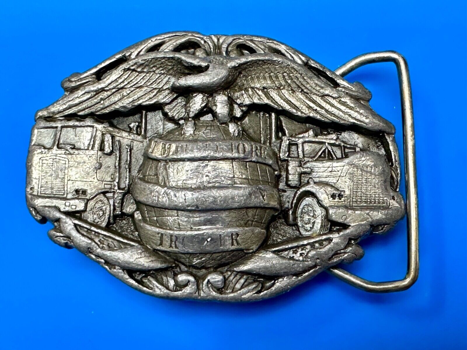 Truckers Semi Drivers Vital Role in the USA Economy 1986 Bergamot Belt Buckle