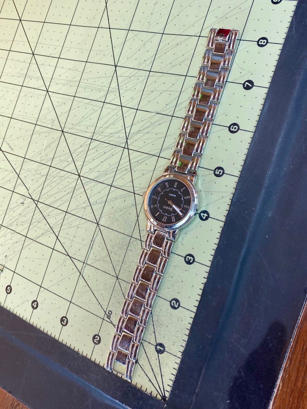 Truce Silver Tone Quartz Ladies Watch, Black Face  - New Battery Working Well! 