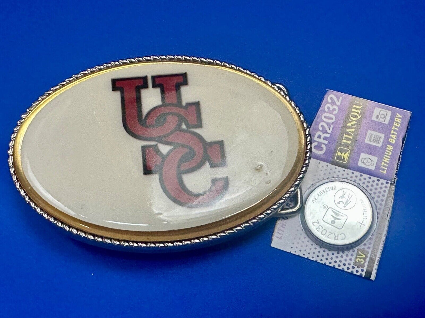 USC University of Southern California LED Flashing belt buckle w/ fresh battery!