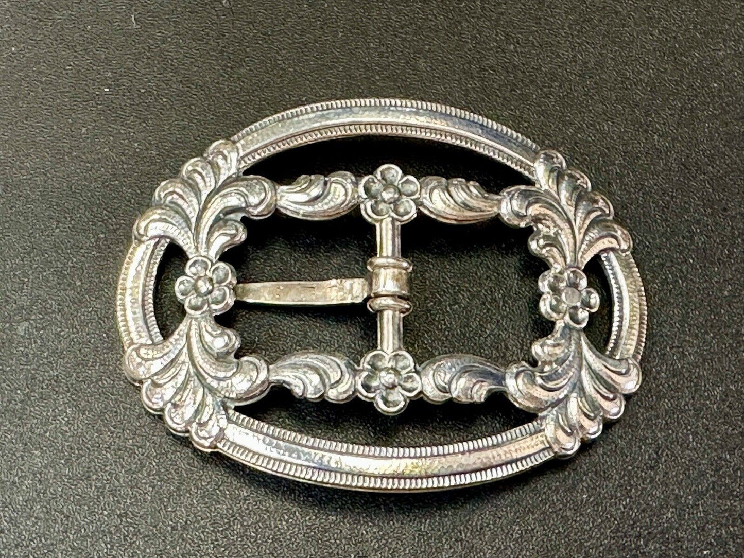 Antique Ornate Silver belt buckle - J.K. 8305
