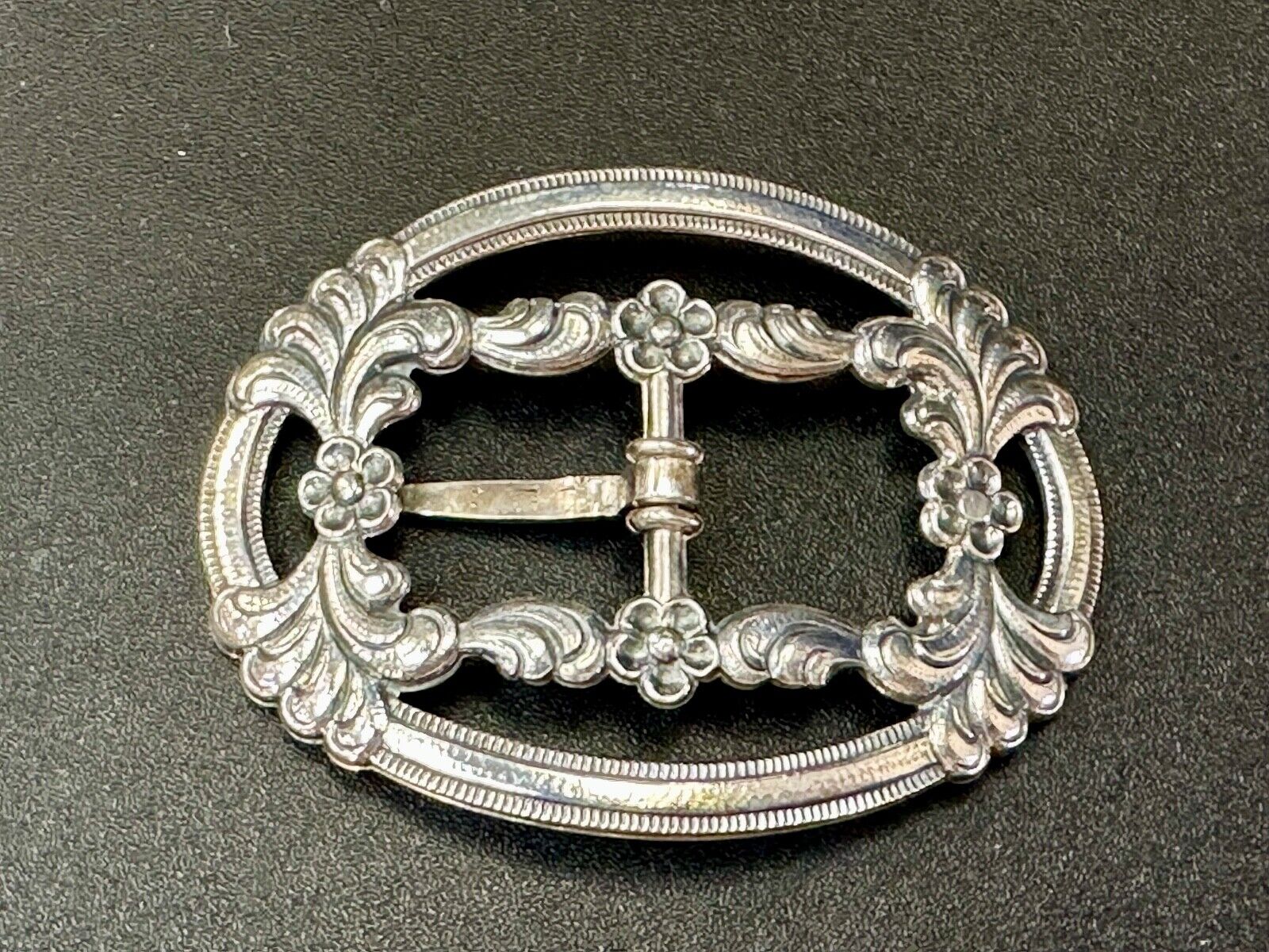 Antique Ornate Silver belt buckle - J.K. 8305