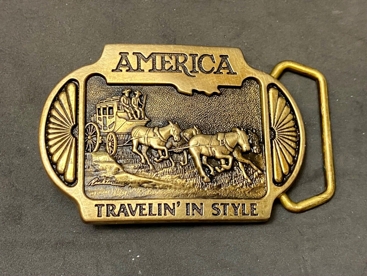 America, Traveling in Style  - Western Savings Series 1 Vintage belt buckle