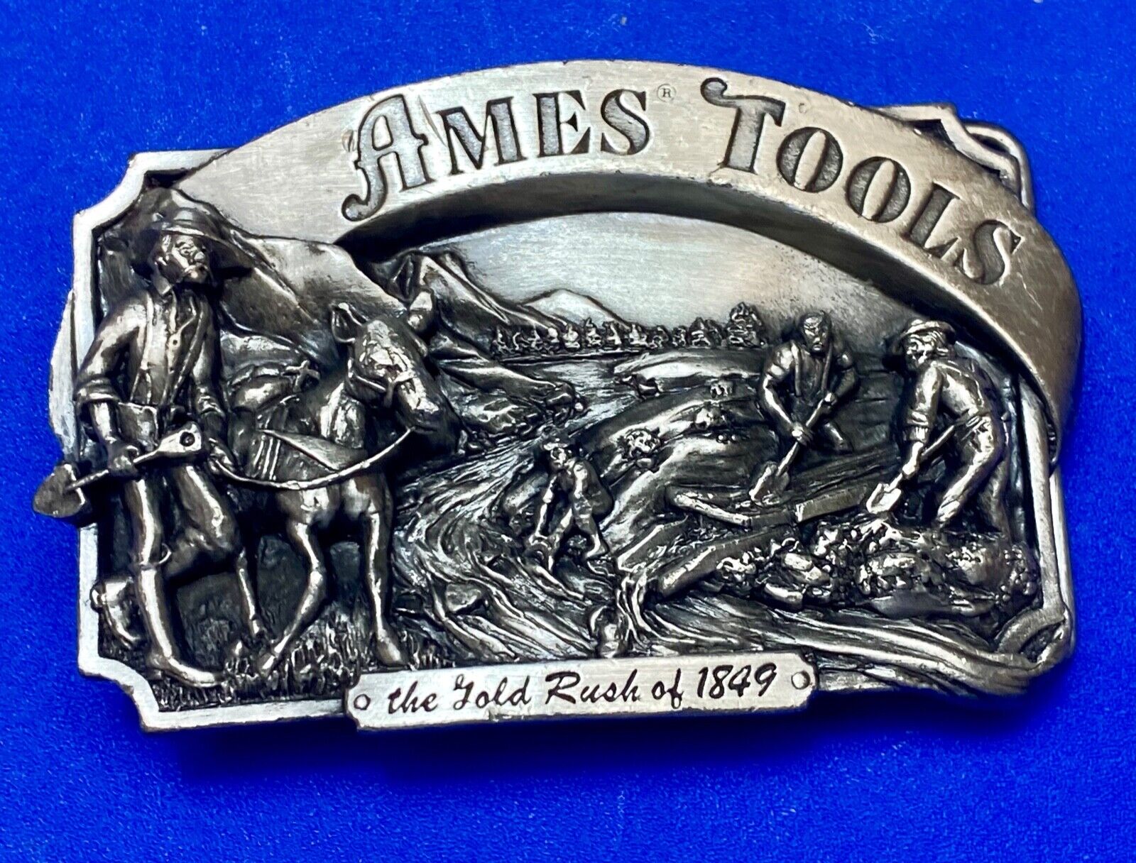 Ames Tools The gold rush of 1849 Vintage 1985 Siskiyou belt buckle
