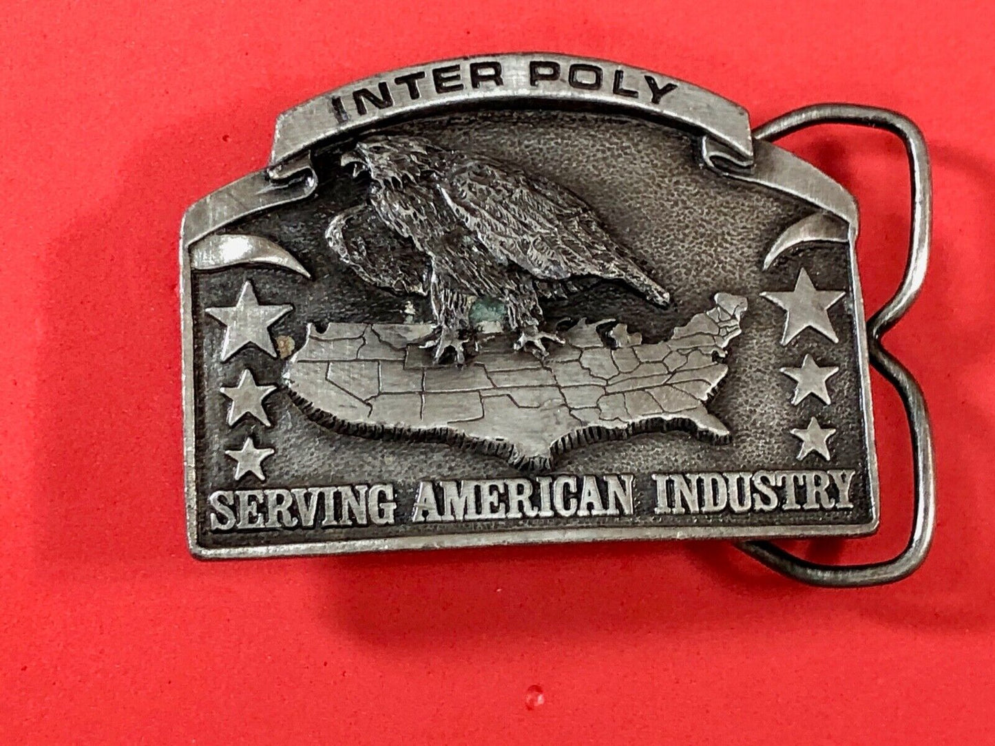 Vintage 1981 Bergamot Inter Poly Serving Americas Industry belt buckle 