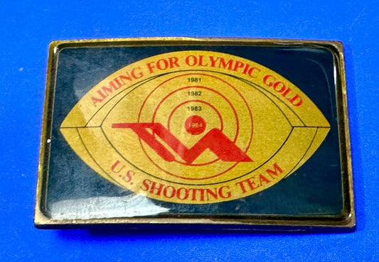 Aiming for Olympic Gold US shooting team 1984 belt buckle