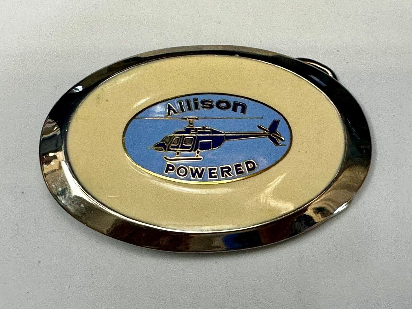 Allison Helicopters Indianapolis Indiana Company Aviation Plane Belt Buckle