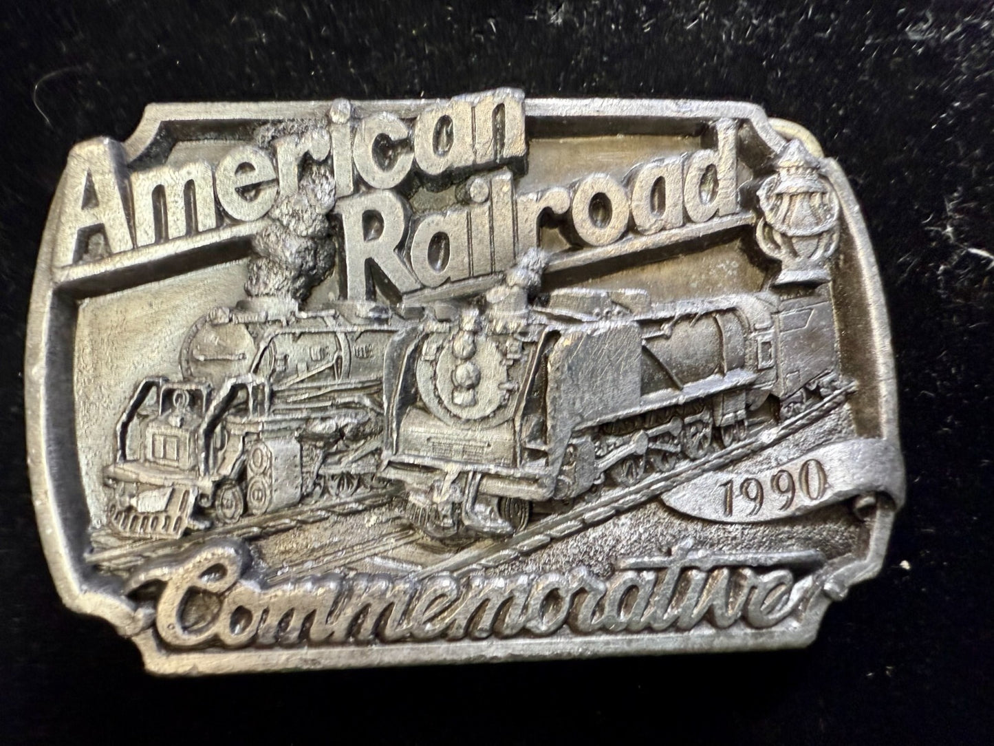 American Railroad Commemorative Locomotive Train 1990 Arroyo Grande Belt Buckle