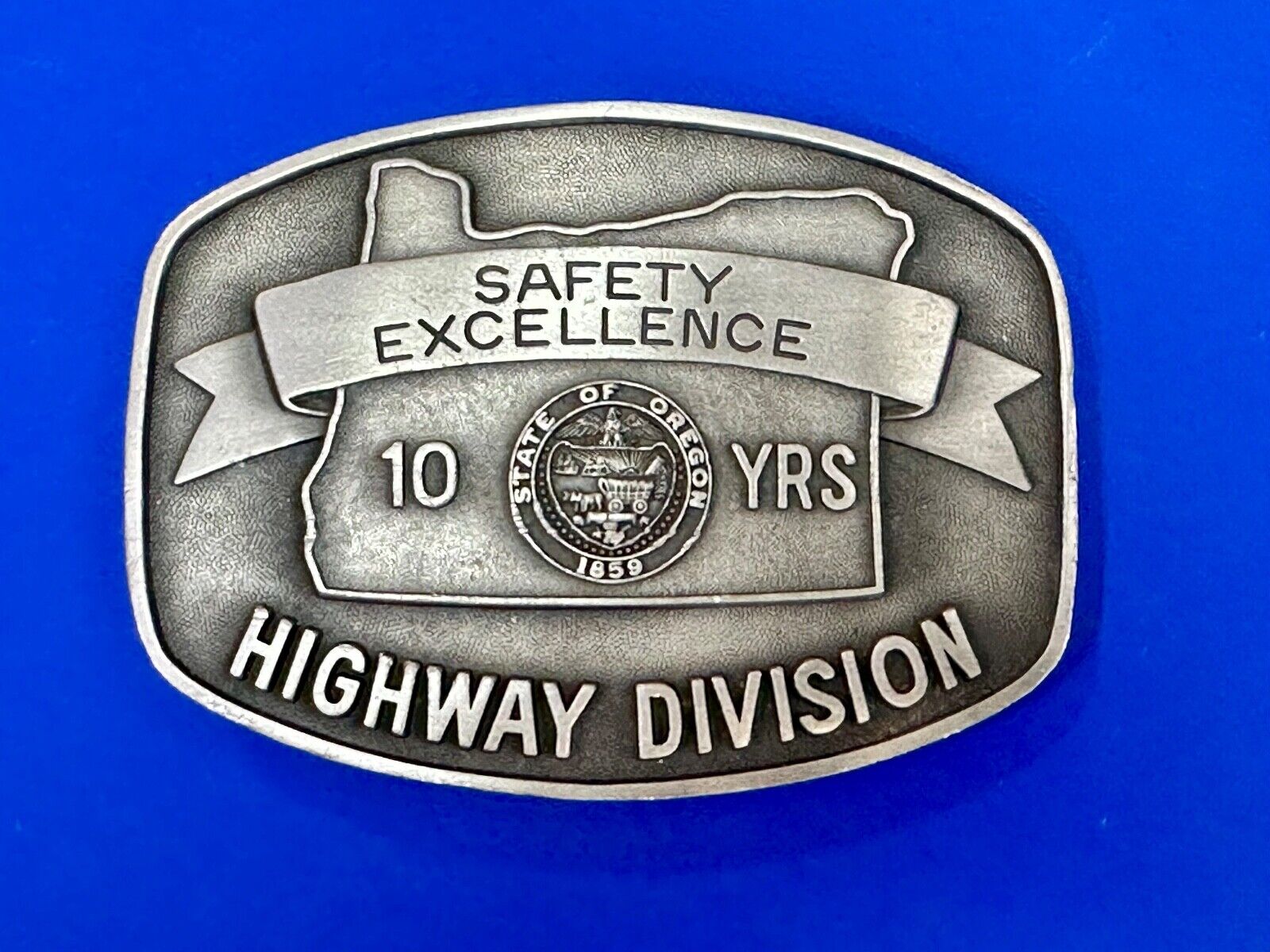 10 years safety-  excellence award Transportation Co Drivers Pewter belt buckle