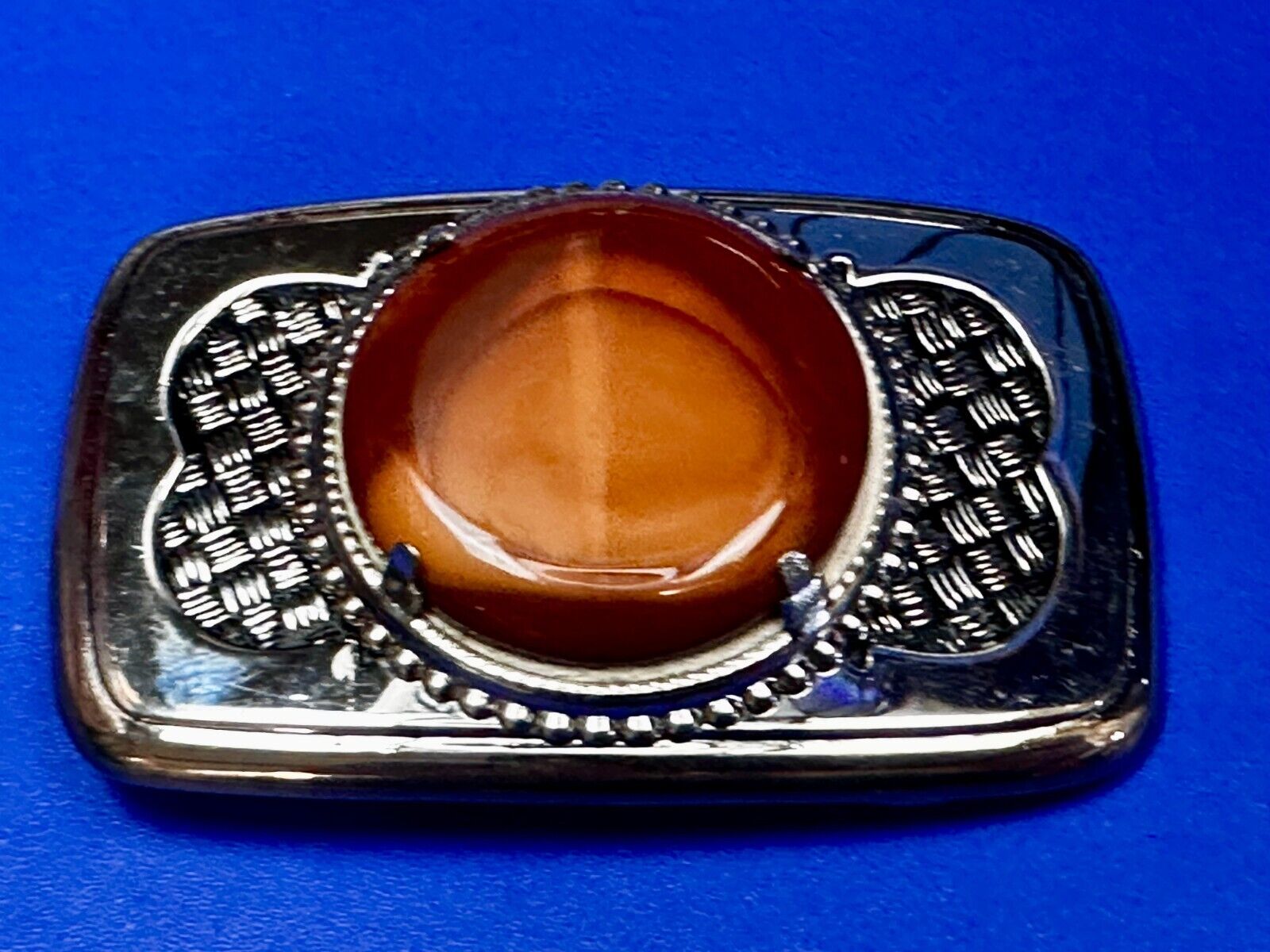 Vintage Faux Stone Belt Buckle - or Blank for your silver dollar coin Project!