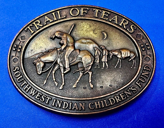Trail of Tears Southwest Indian Children's Fund Vintage numbered Belt Buckle