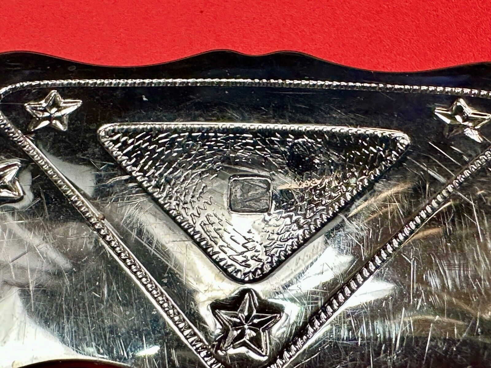 Vintage Chambers ornate engraved project craft belt buckle - no centerpiece