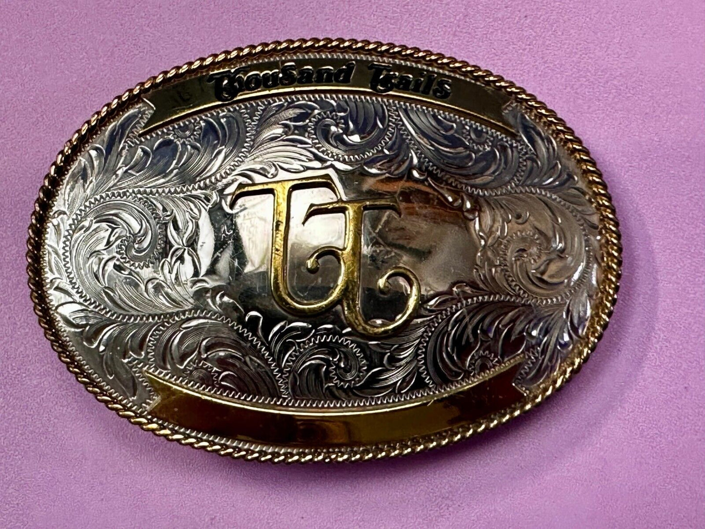 TT Thousand Trails Trophy Style Montana Silversmith Engravable Belt Buckle