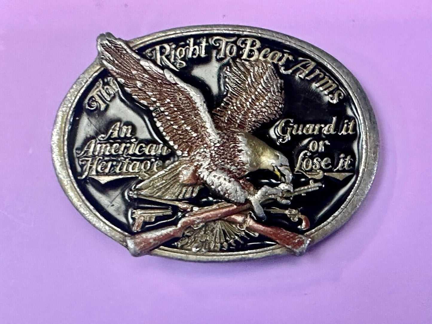 An American Heritage - Second Amendment gun laws Guard it or Lose it belt buckle