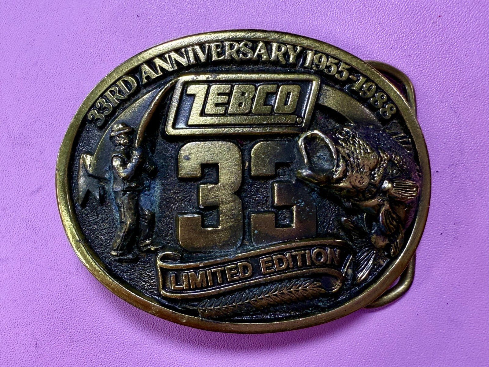 33rd Anniversary Zebco Angler Fishing Edition The Great American Belt Buckle