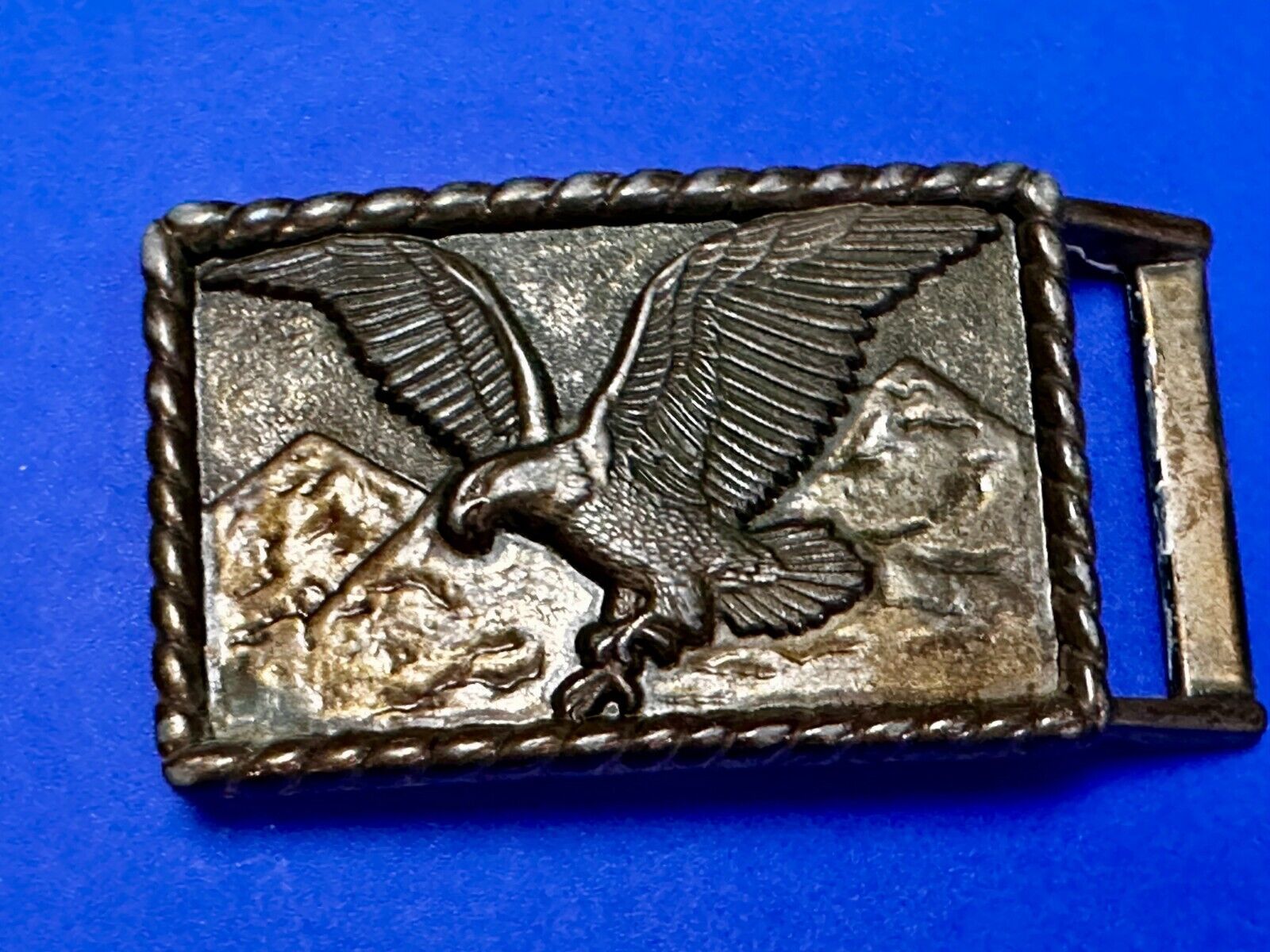 American Bald Eagle flying over majestic USA mountains Vintage Belt Buckle
