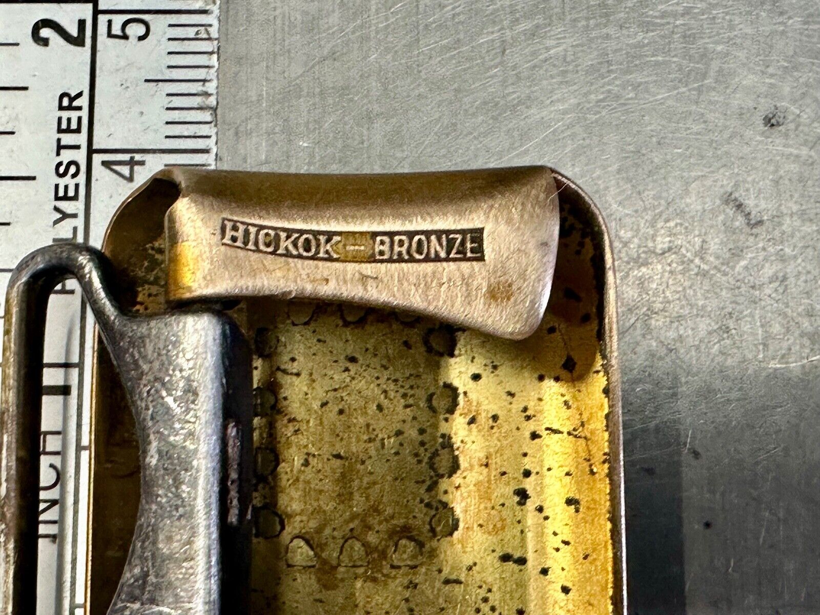 Vintage Hickok Bronze Initial Letter Monogram C Art Deco dress belt buckle