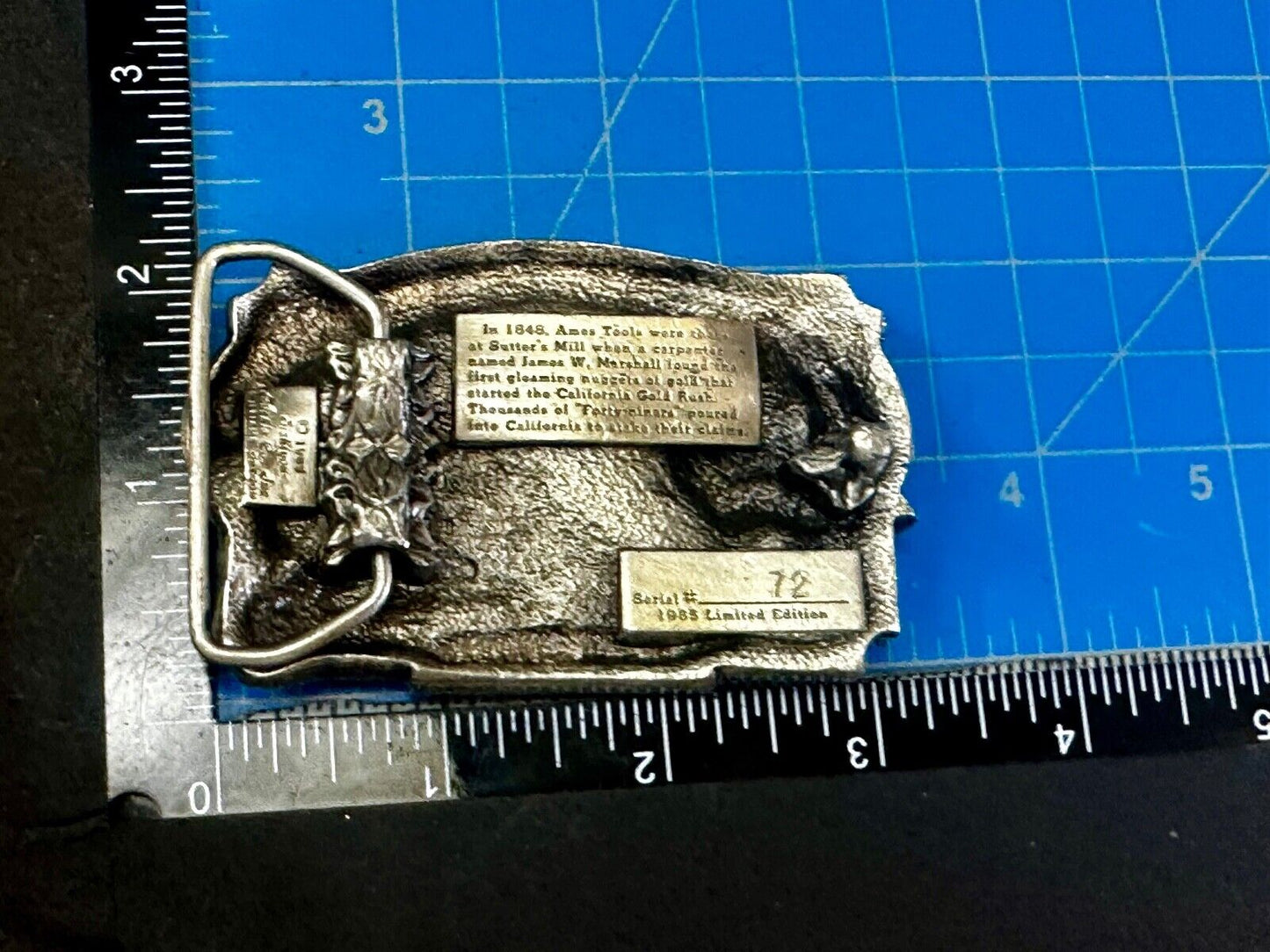 Ames Tools The Gold Rush of 1849 Commemorative Limited Siskiyou 90's Belt Buckle