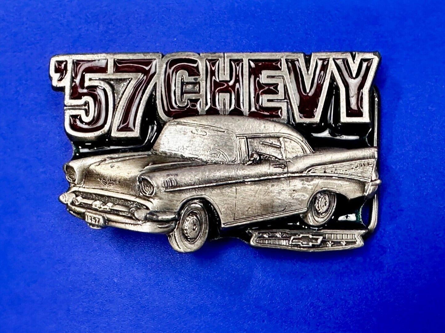 1957 Chevy Bel Air Belt Cutout Vtg 1989 Car Collector Belt Buckle Great American