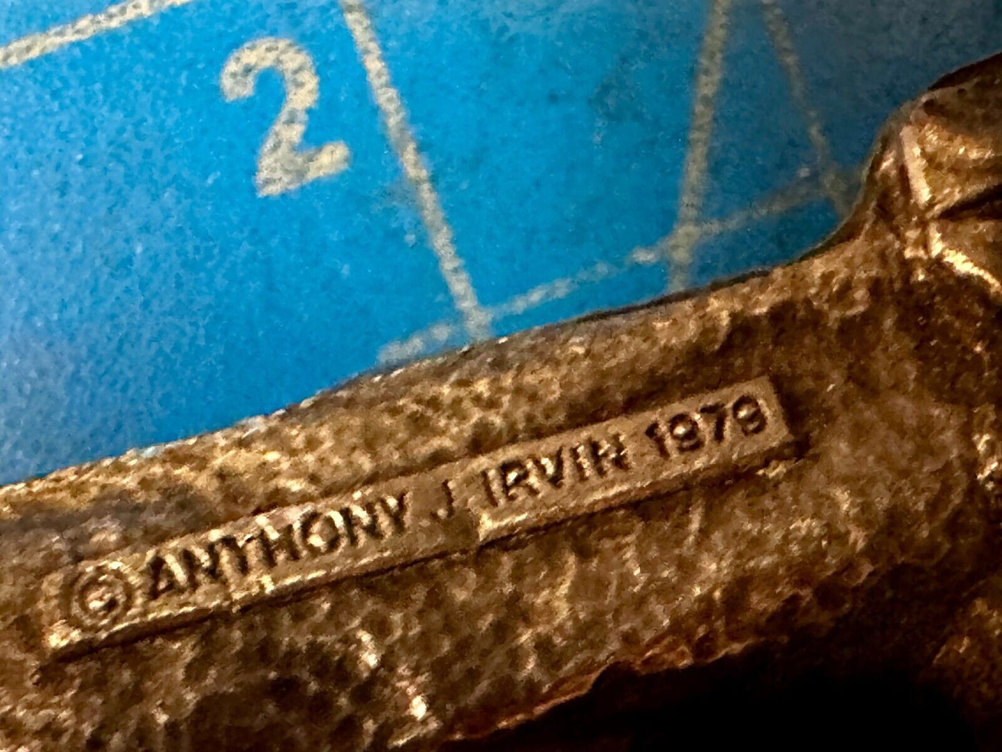 US Army Abrams Tank Anthony J Irvin Vintage 1979  Figural Bergamot Belt Buckle