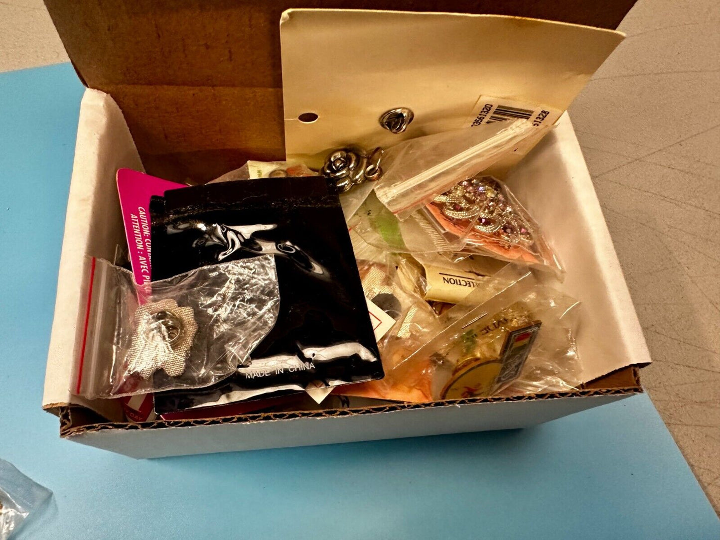 Around 50 Brooches &Pin's In Packaging Resale Bulk Lot, Junk Drawer Grab Bag