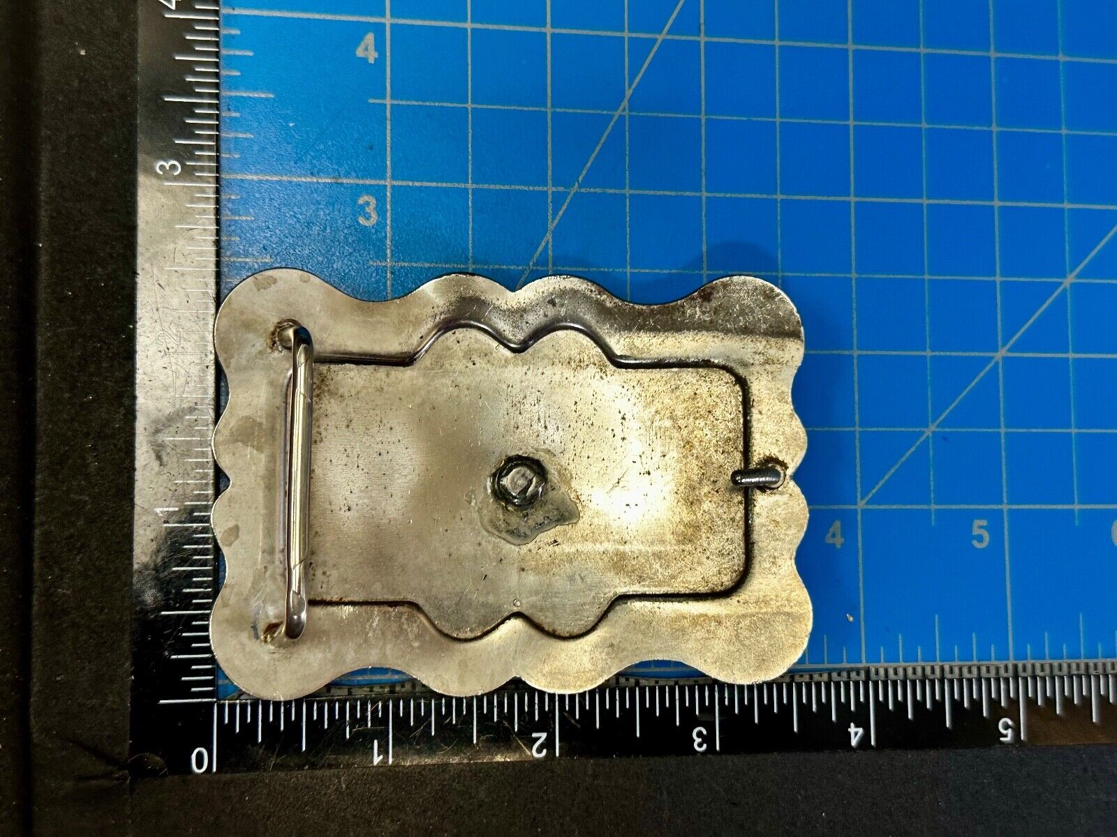 Vintage Horse Head Bust silver tone Floral Engraved Belt Buckle